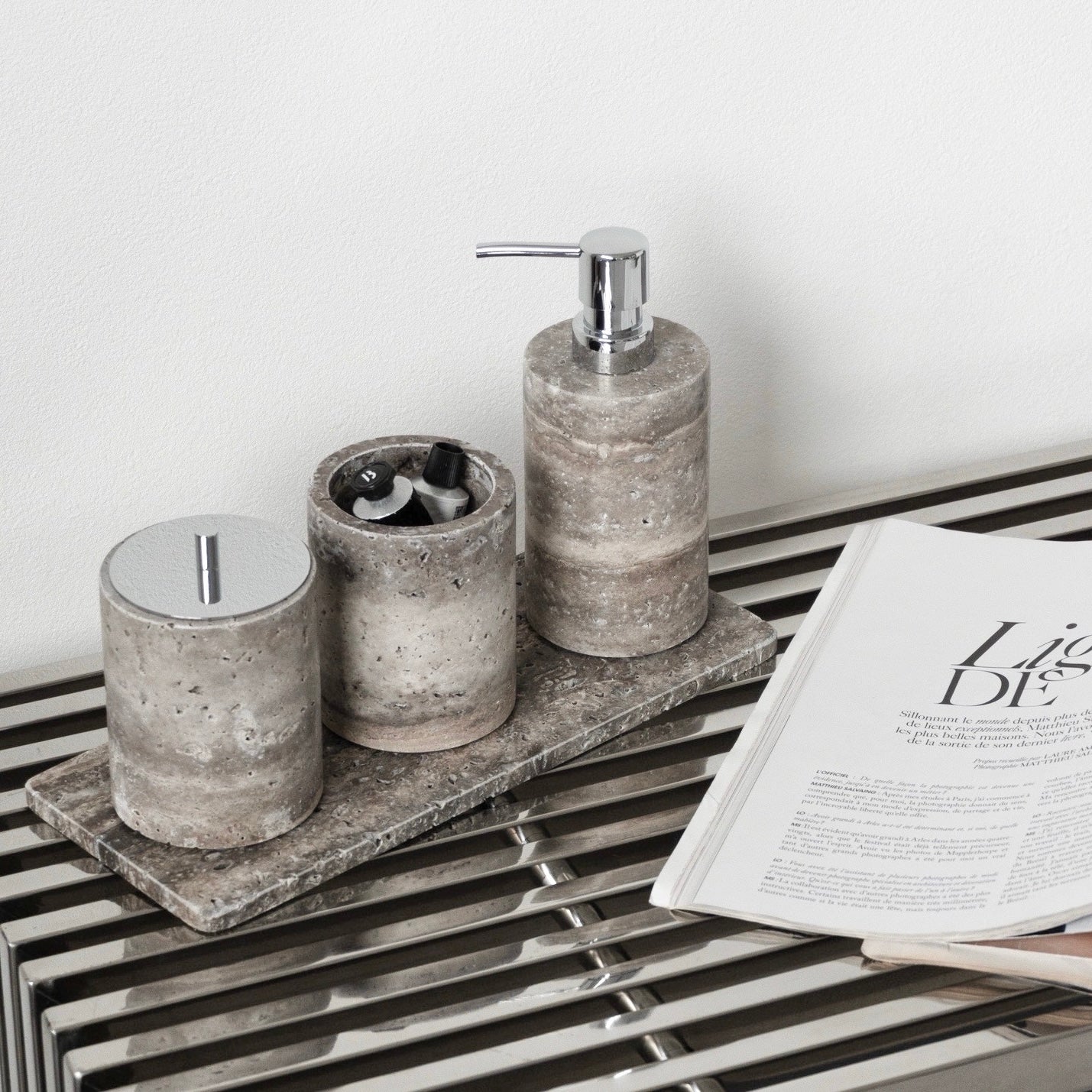 トラバーチン バスルーム4点セット