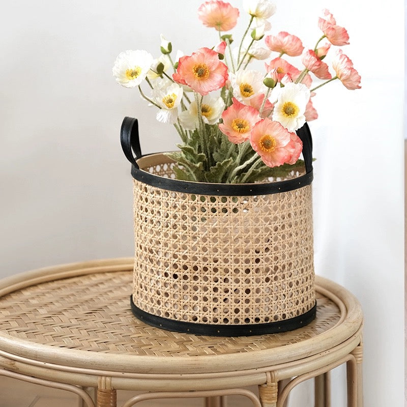 ラタン ドラムバスケット