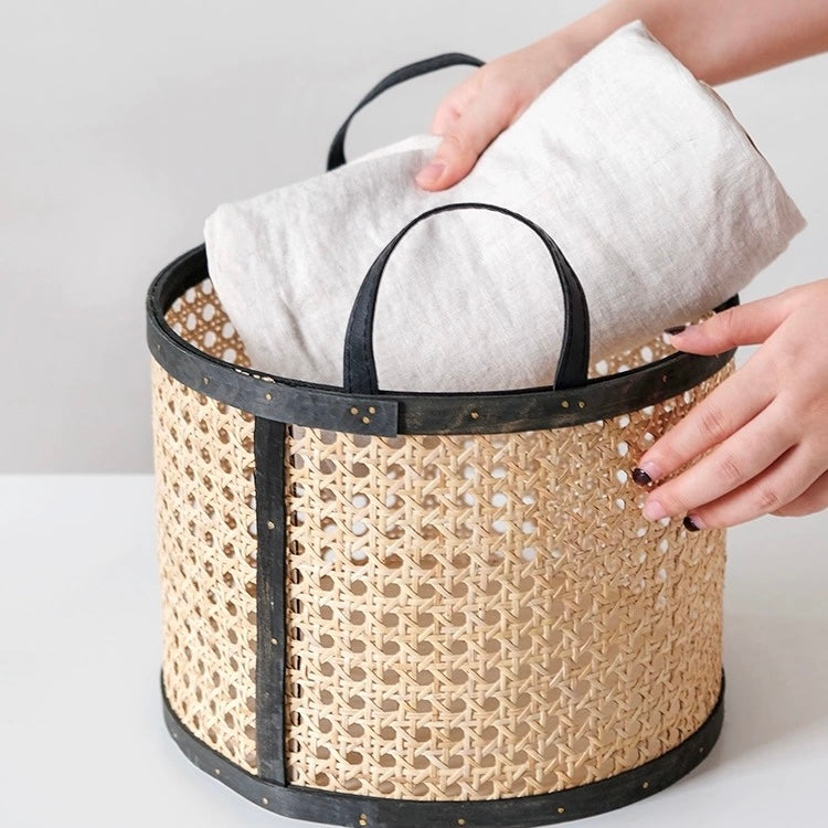 ラタン ドラムバスケット