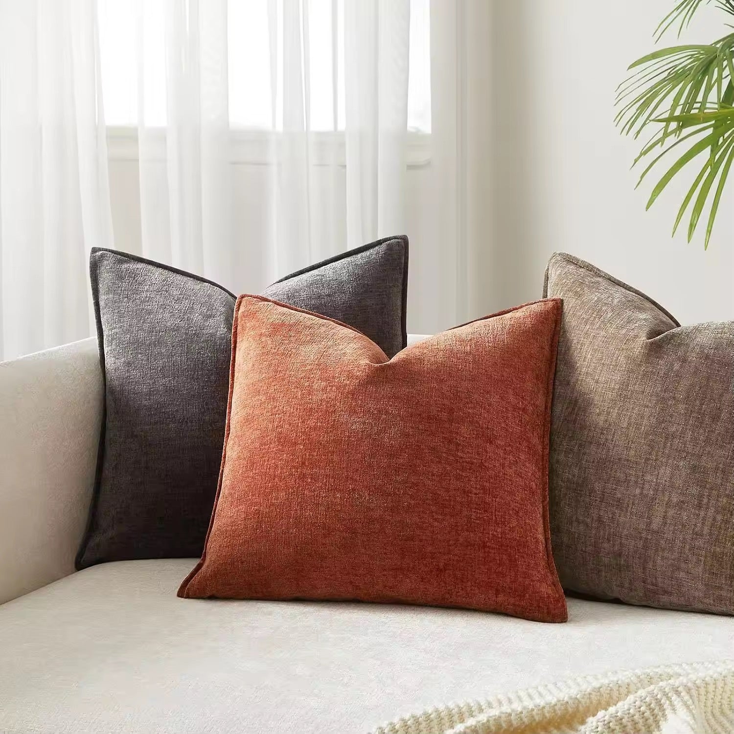 【アウトレット10%OFF】シェニールジャガード クッションカバー