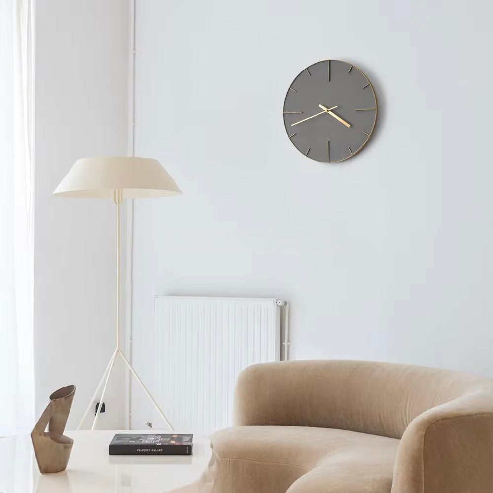 ウォールクロック エンボスゴールド×ベトン