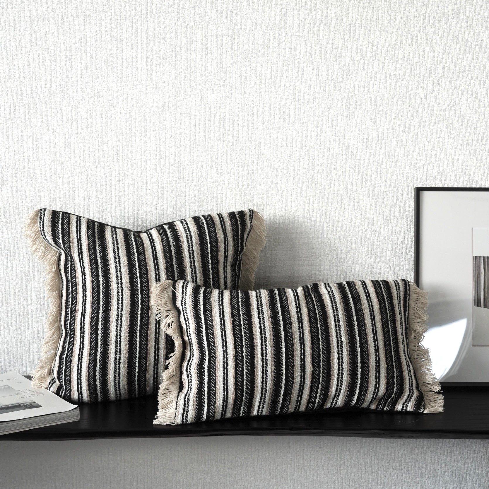 ブラックデザイン クッションカバー