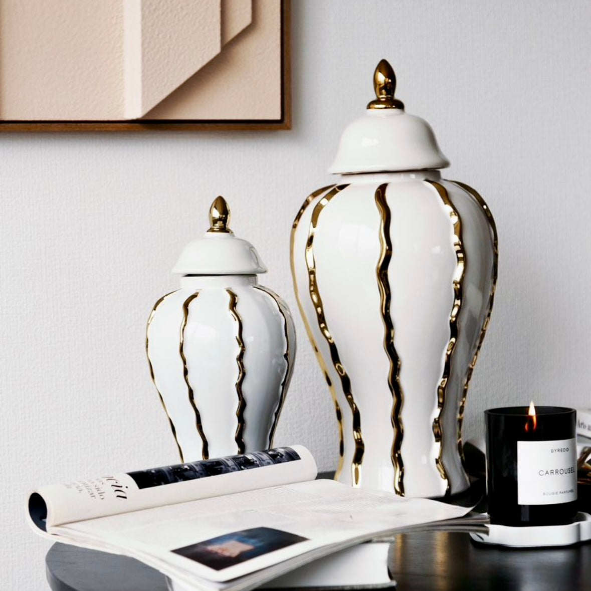 【アウトレット10%OFF】ゴールド×ホワイトジャー スモール