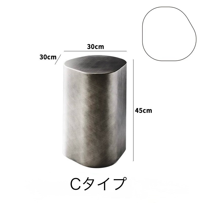 ブラッシュドメタルサイドテーブル