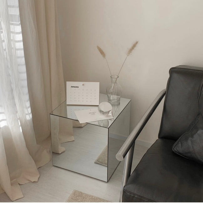 ミラーシルバーサイドテーブル