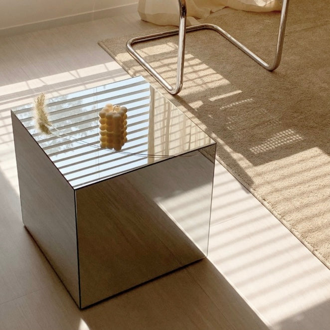 ミラーシルバーサイドテーブル