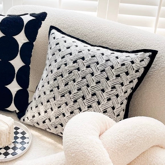 ブラックデザイン クッションカバー