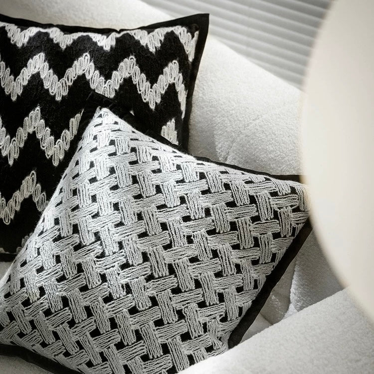 ブラックデザイン クッションカバー