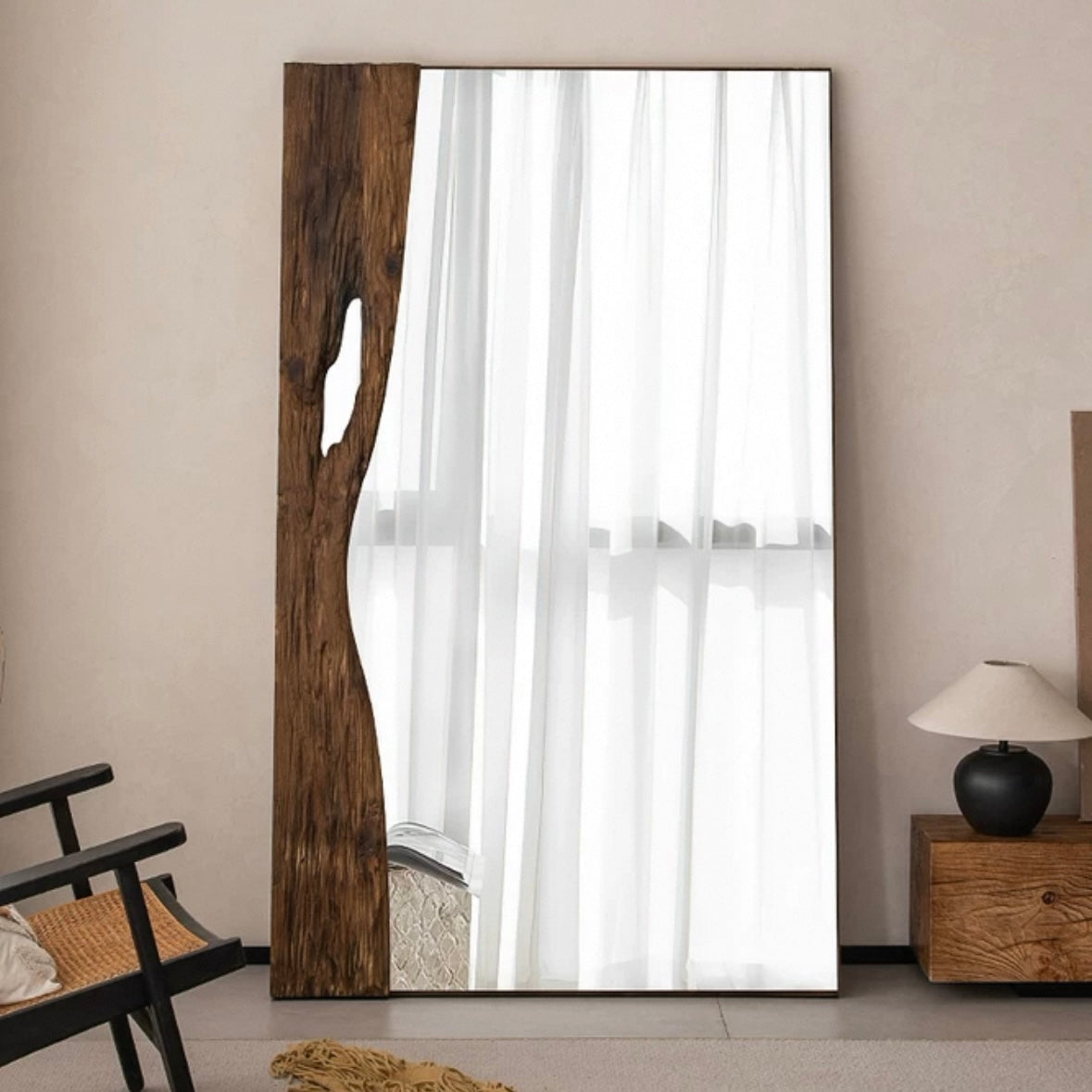 ナチュラルウッド スタンディングミラー