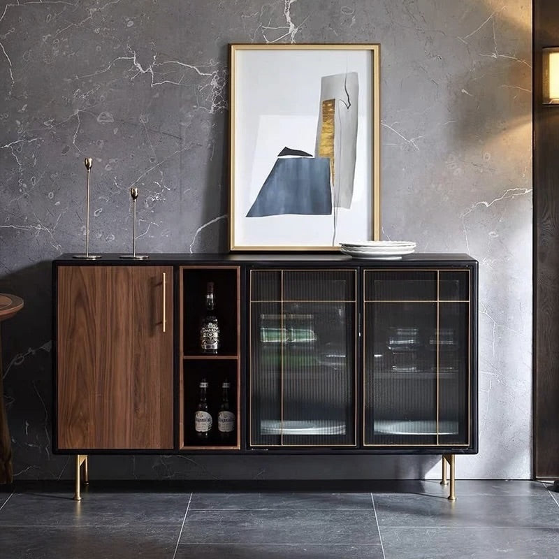 ブラック×ウッド キャビネット