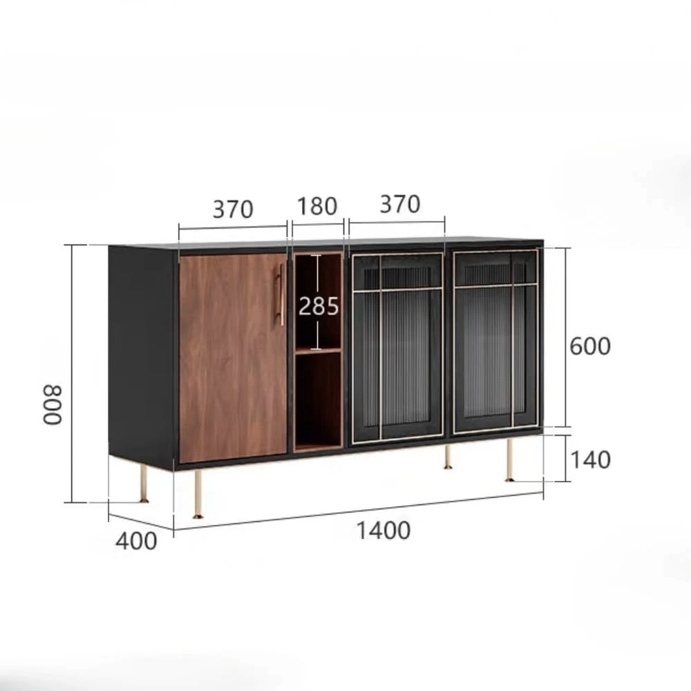 ブラック×ウッド キャビネット