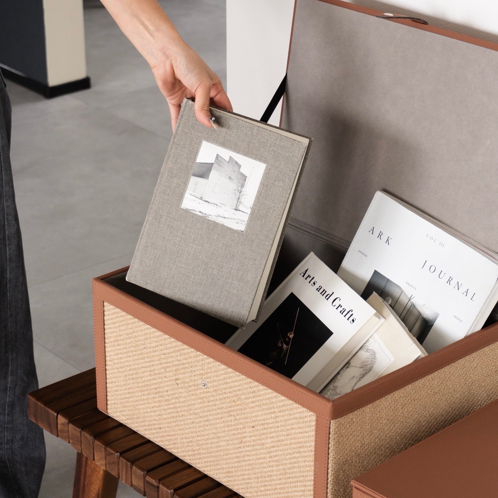 レザーライク　ストレージボックス2点セット