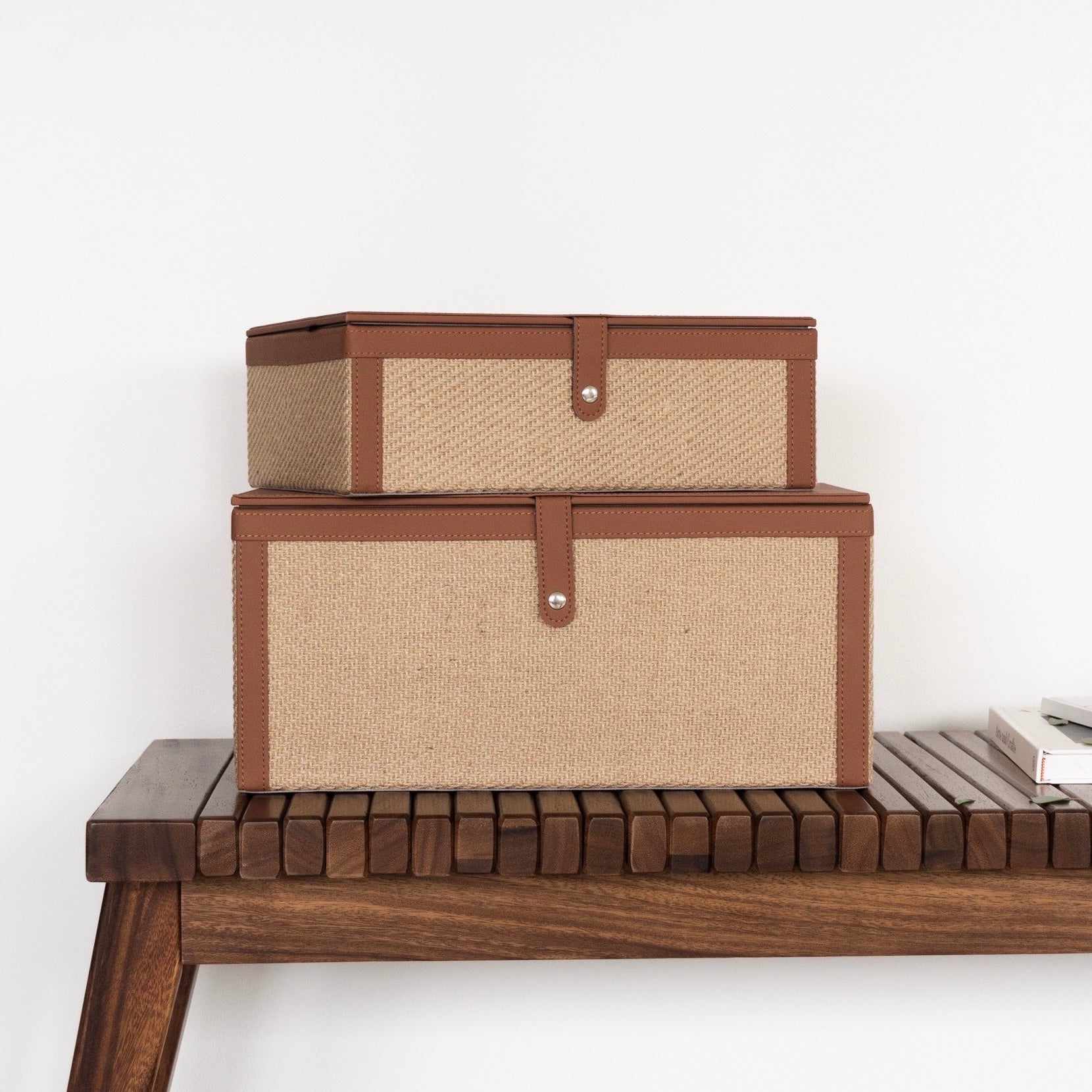 レザーライク　ストレージボックス2点セット