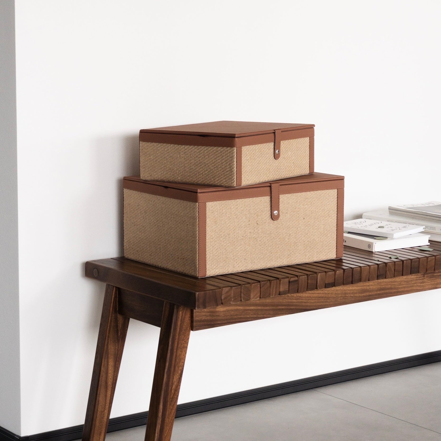 レザーライク　ストレージボックス2点セット