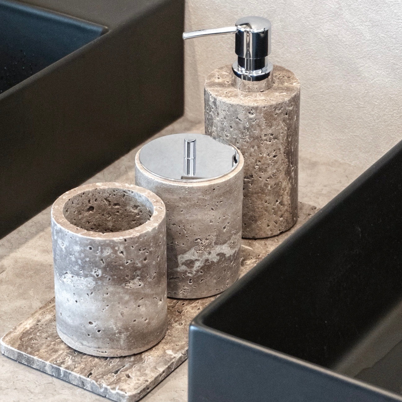 トラバーチン バスルーム4点セット