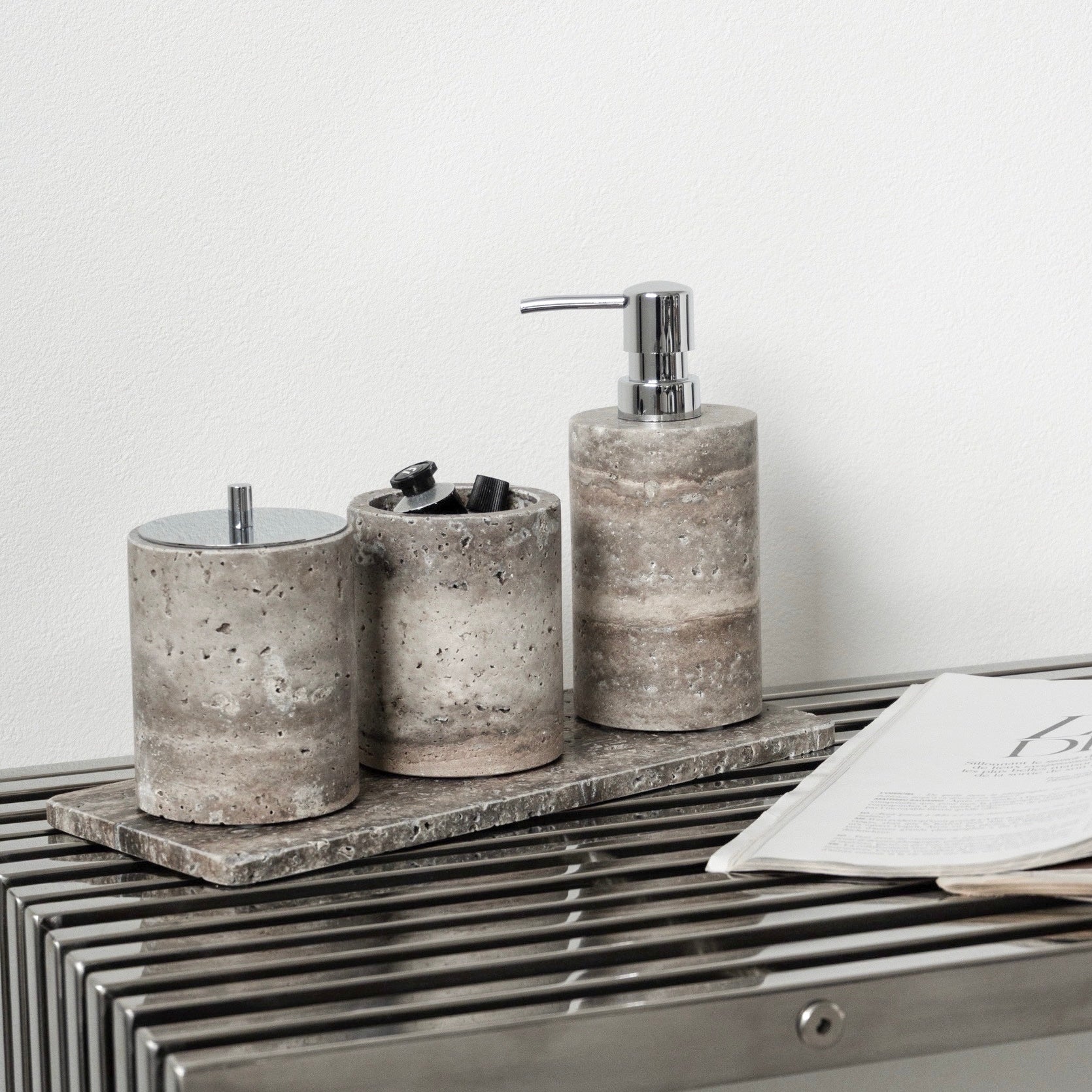 トラバーチン バスルーム4点セット