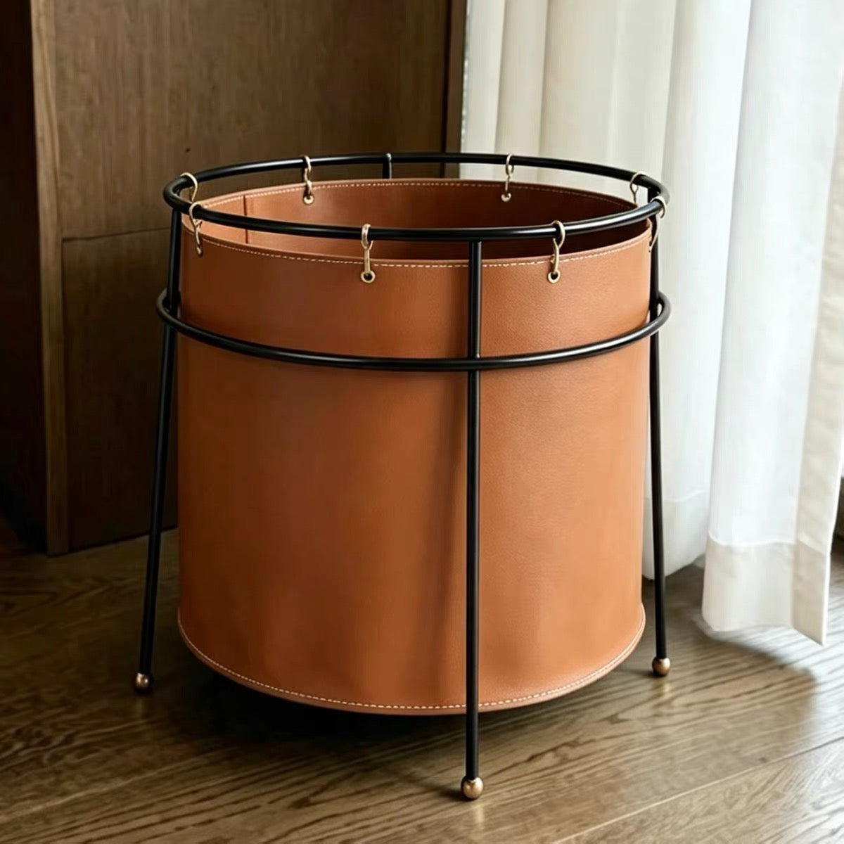 【アウトレット10％OFF】レザーラウンドストレージ