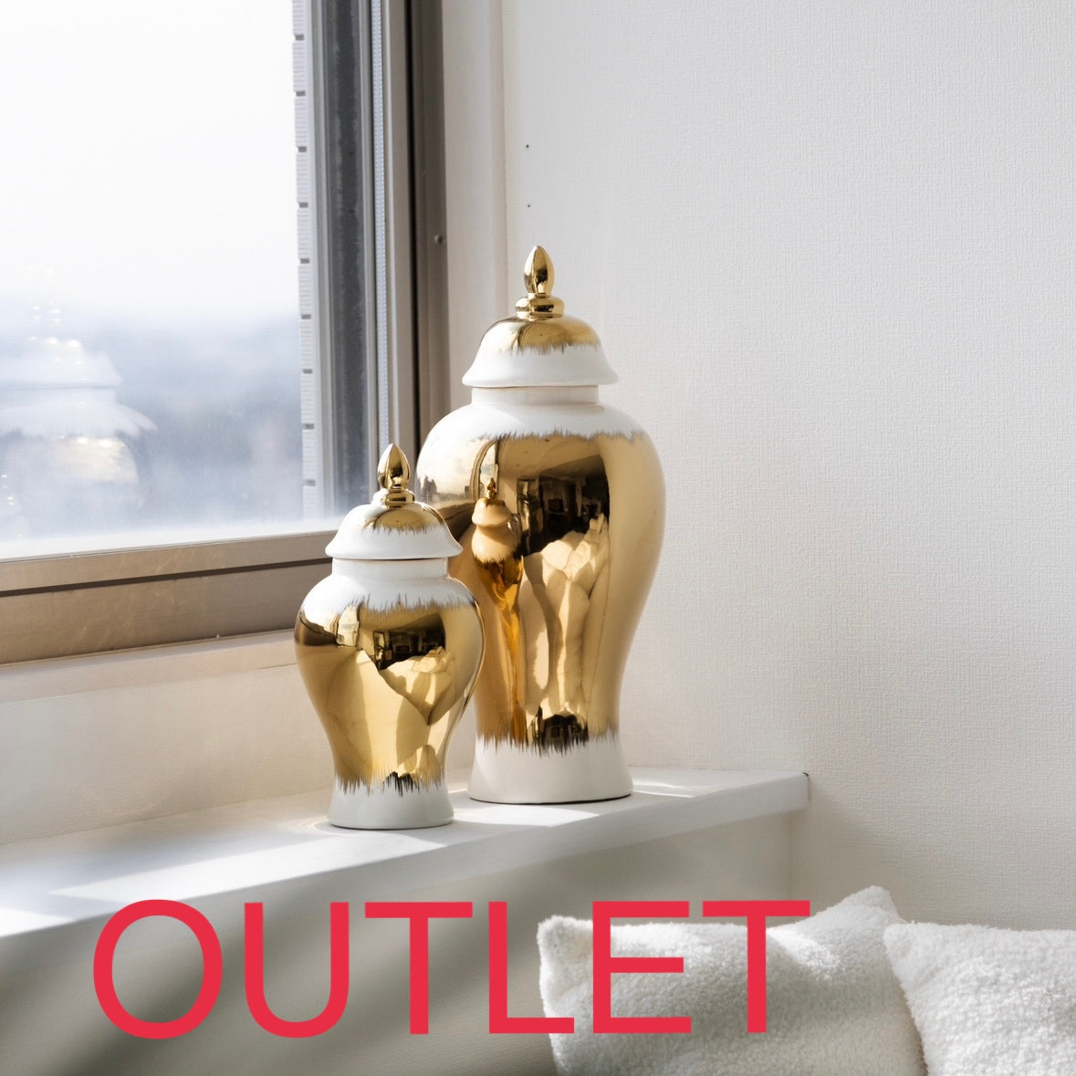 【アウトレット10％OFF】ゴールド×ホワイトジャー　スモール