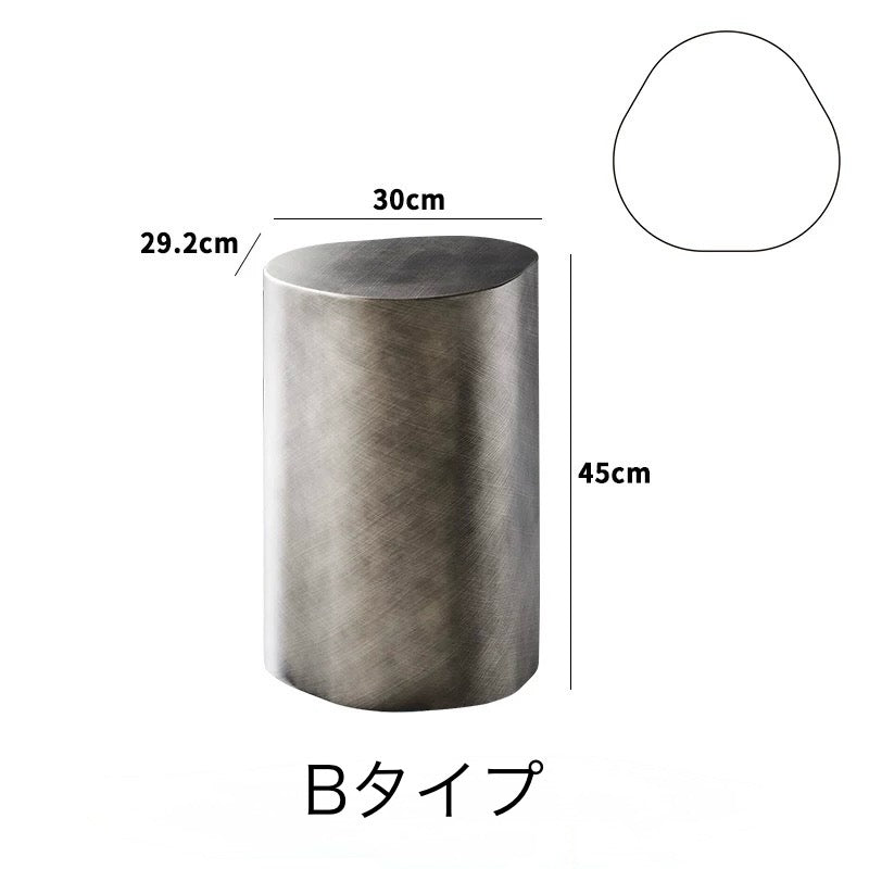 ブラッシュドメタルサイドテーブル